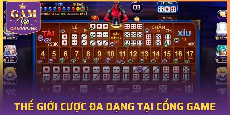 Khám phá thế giới cược đa dạng tại cổng game